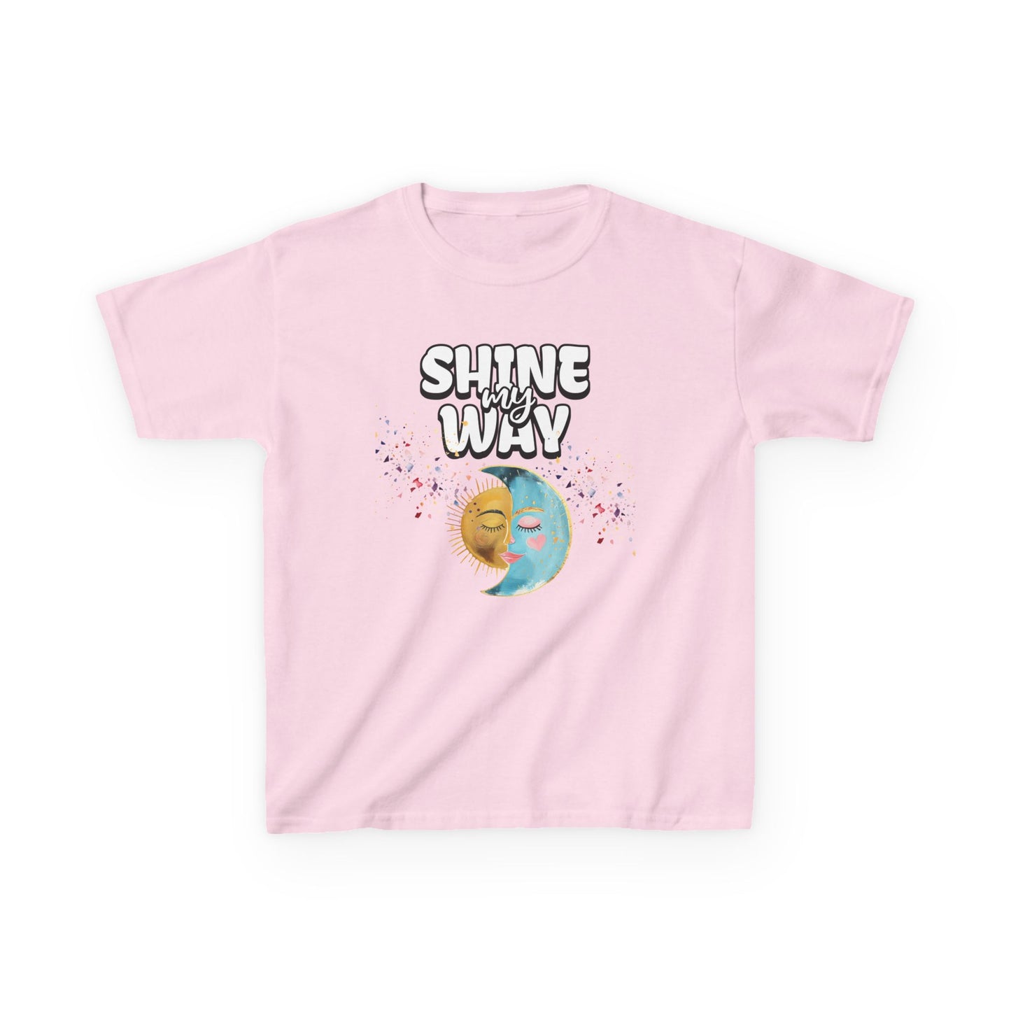 Kids Tee — "Shine Wavy" Moon & Sun Cute Graphic Shirt - Estrella & The Stars