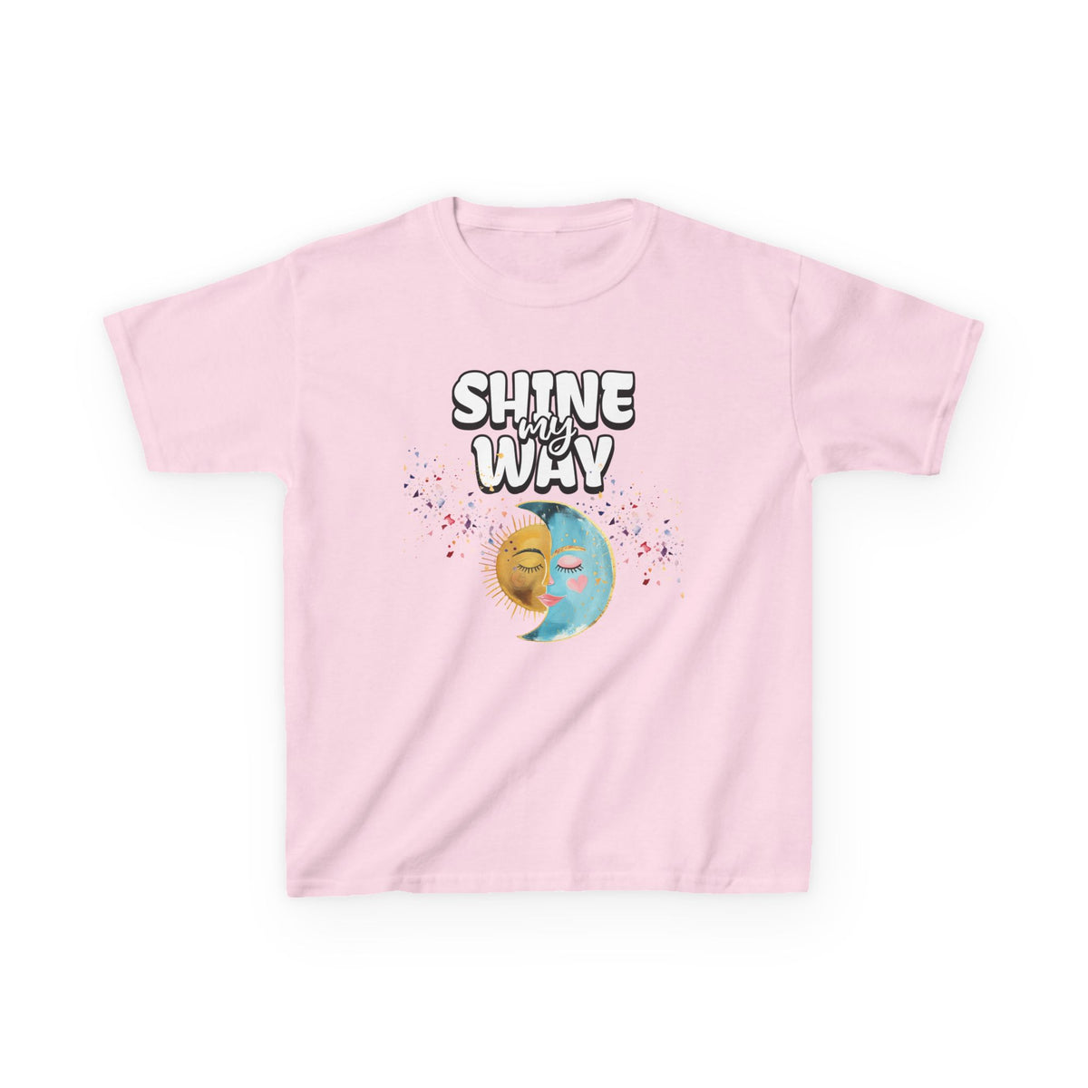 Kids Tee — "Shine Wavy" Moon & Sun Cute Graphic Shirt - Estrella & The Stars