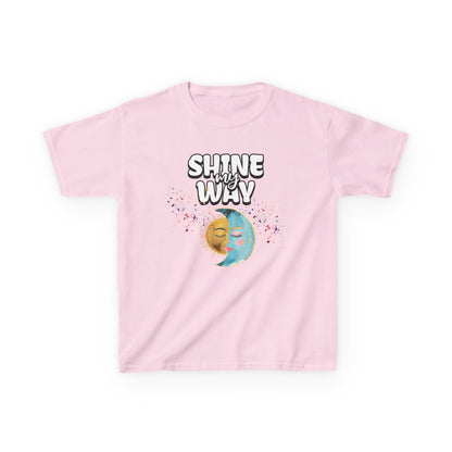 Kids Tee — "Shine Wavy" Moon & Sun Cute Graphic Shirt - Estrella & The Stars