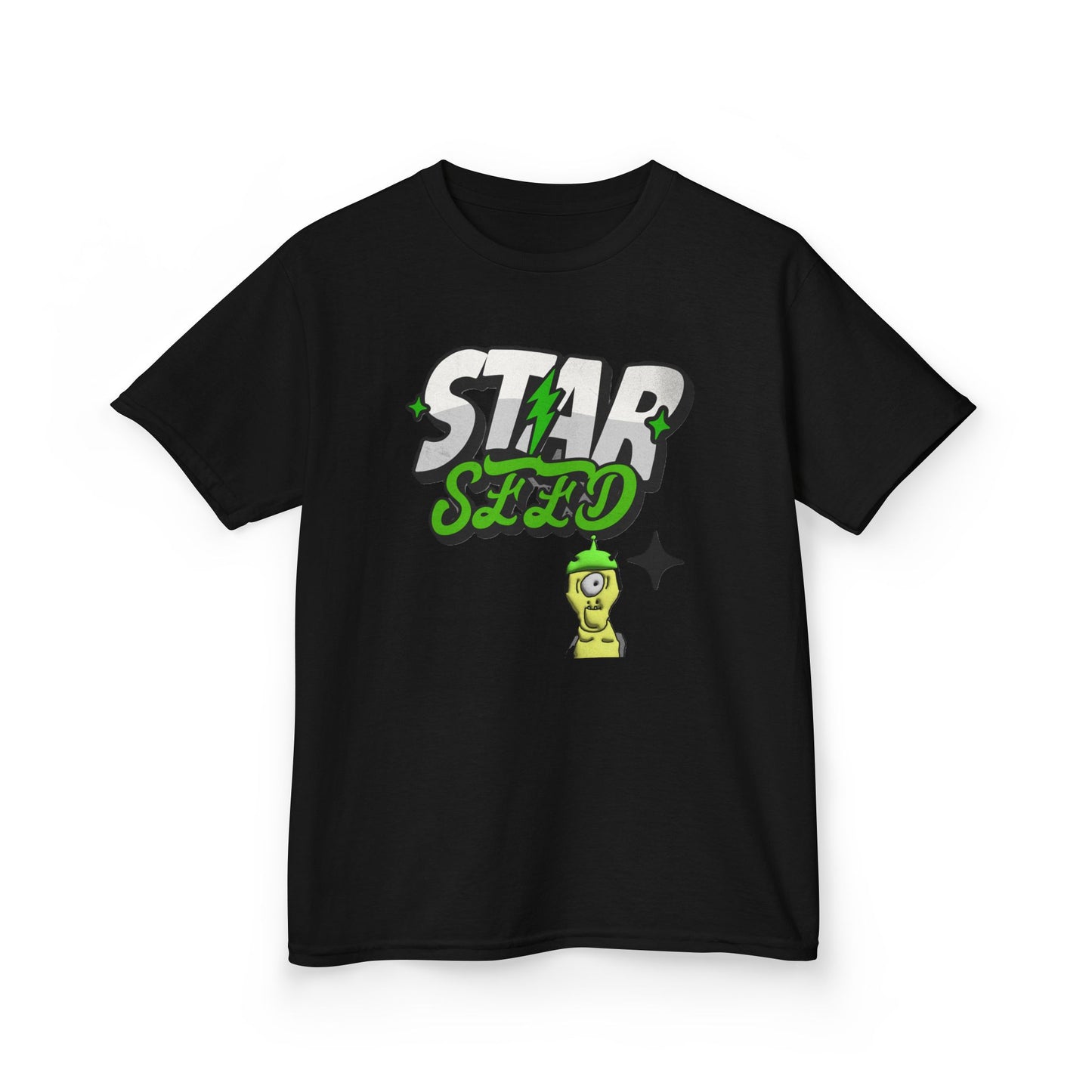 Kids T-Shirt — 'Star Seed' Green Alien Graphic Tee for Kids - Estrella & The Stars