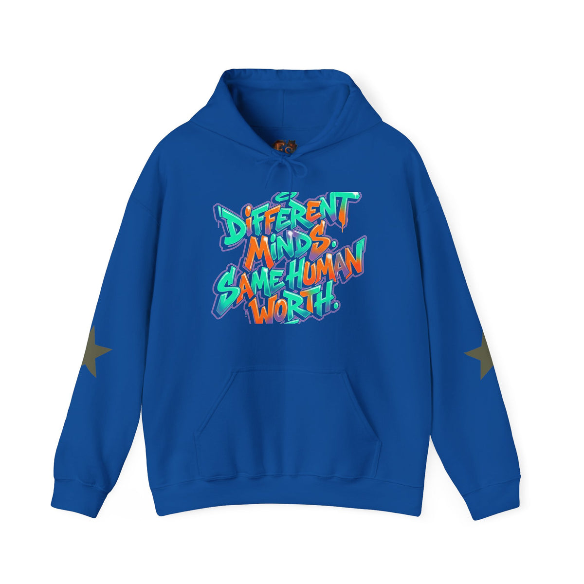 Hoodie — "Different Minds, Same Human Worth" Graffiti Streetwear Hoodie - Estrella & The Stars