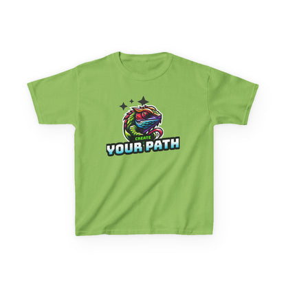 Kids T‑Shirt — Colorful Dragon Illustration "Create Your Path" - Estrella & The Stars