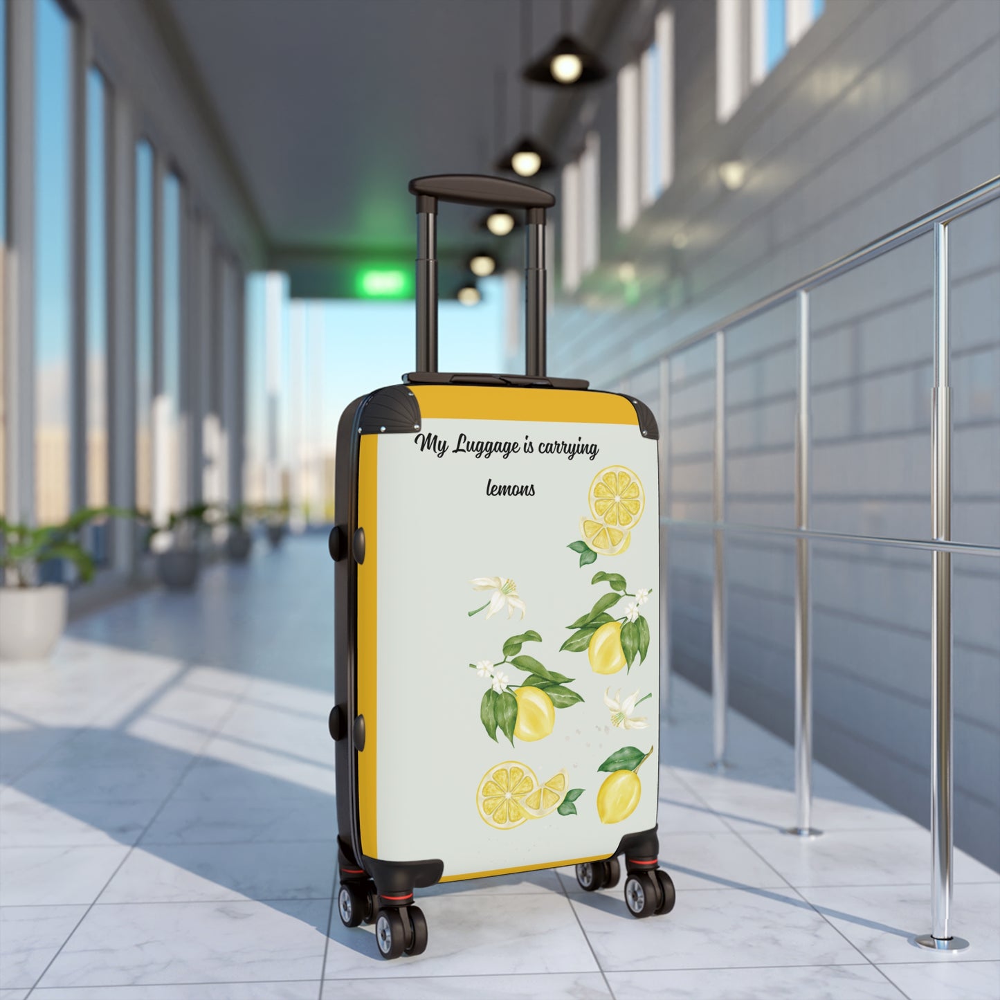 Trendy Lemon Print Suitcase - Stylish & Durable Travel Luggage - Estrella & The Stars