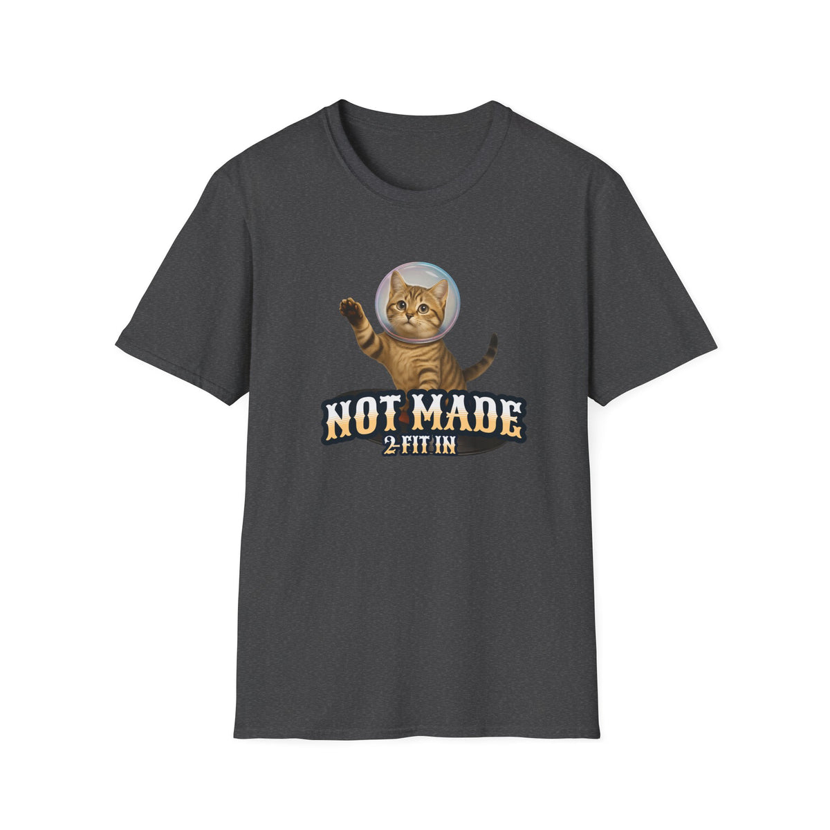 Cat Astronaut T-Shirt — "Not Made 2 Fit In" Retro Space Cat Tee - Estrella & The Stars