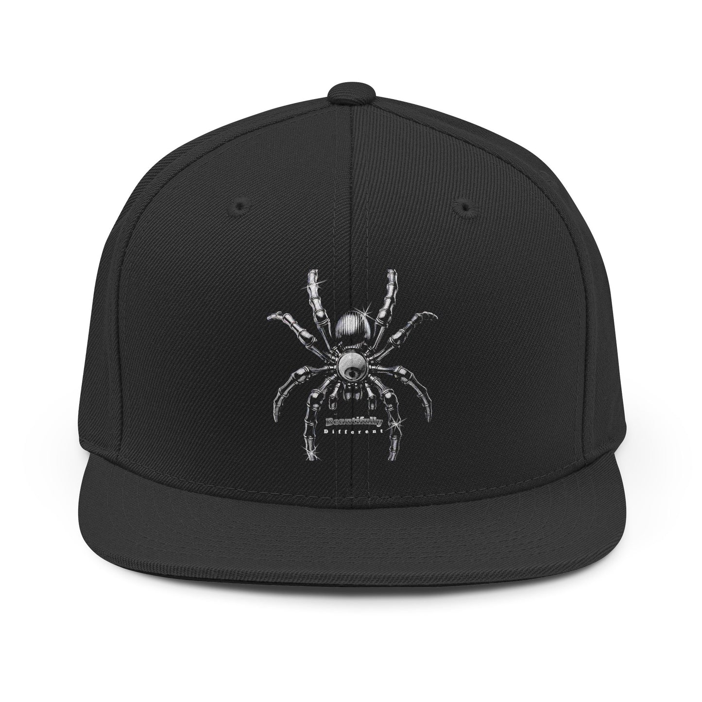 Spider Embroidered Snapback Hat — Gothic Tarantula Cap - Estrella & The Stars