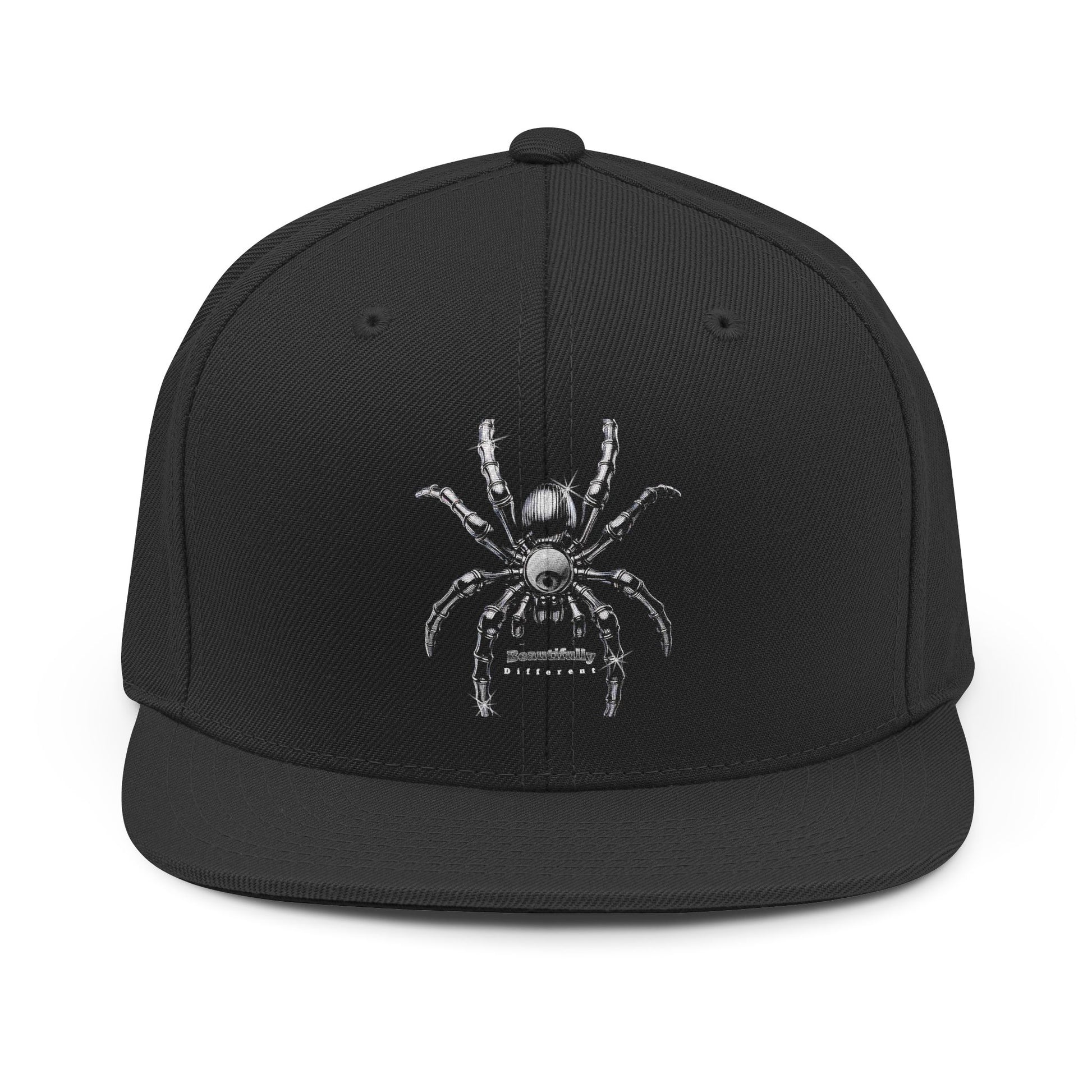 Spider Embroidered Snapback Hat — Gothic Tarantula Cap - Estrella & The Stars