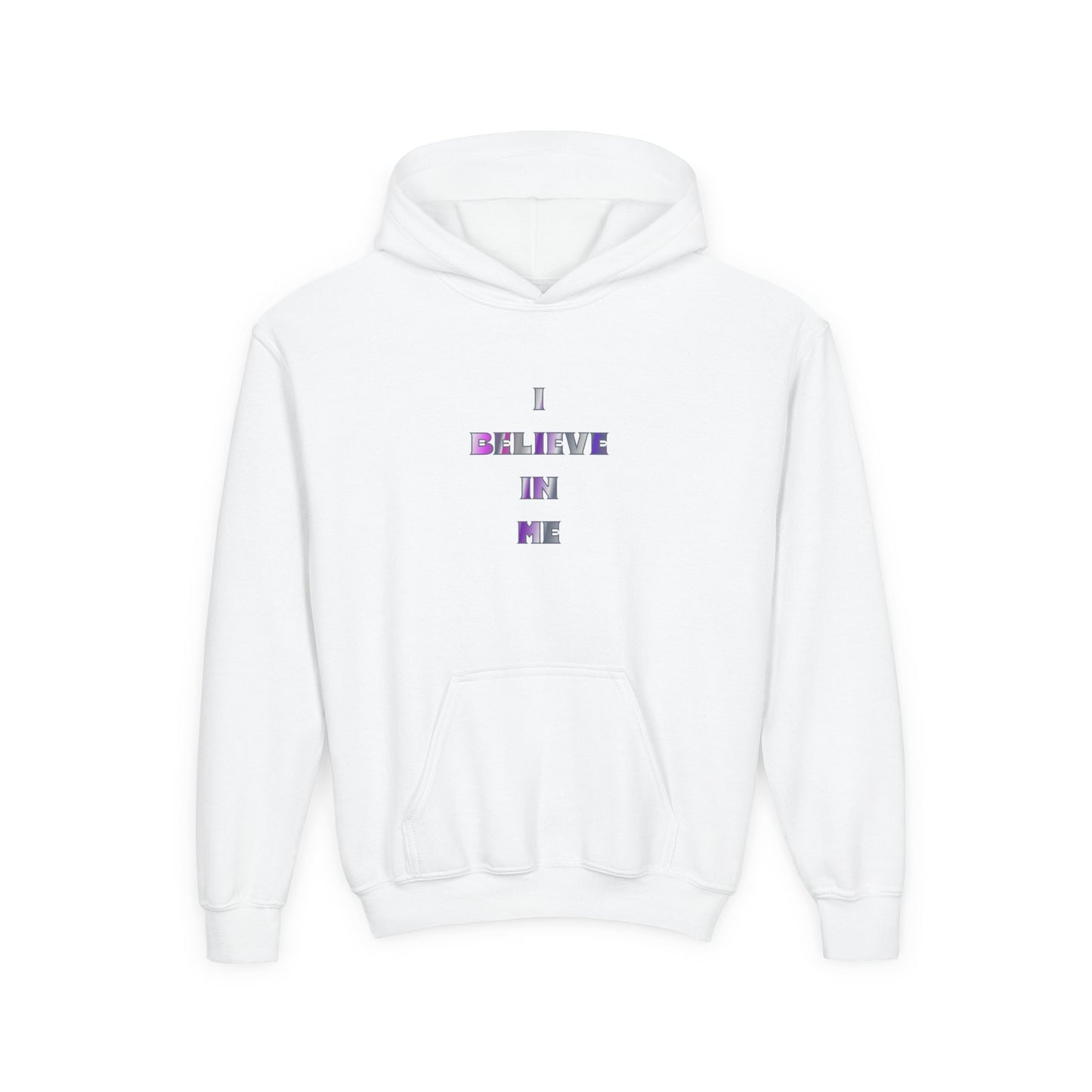 Youth Hoodie — 'I Believe in Me' Colorful Wolf Graphic Kids Sweatshirt - Estrella & The Stars