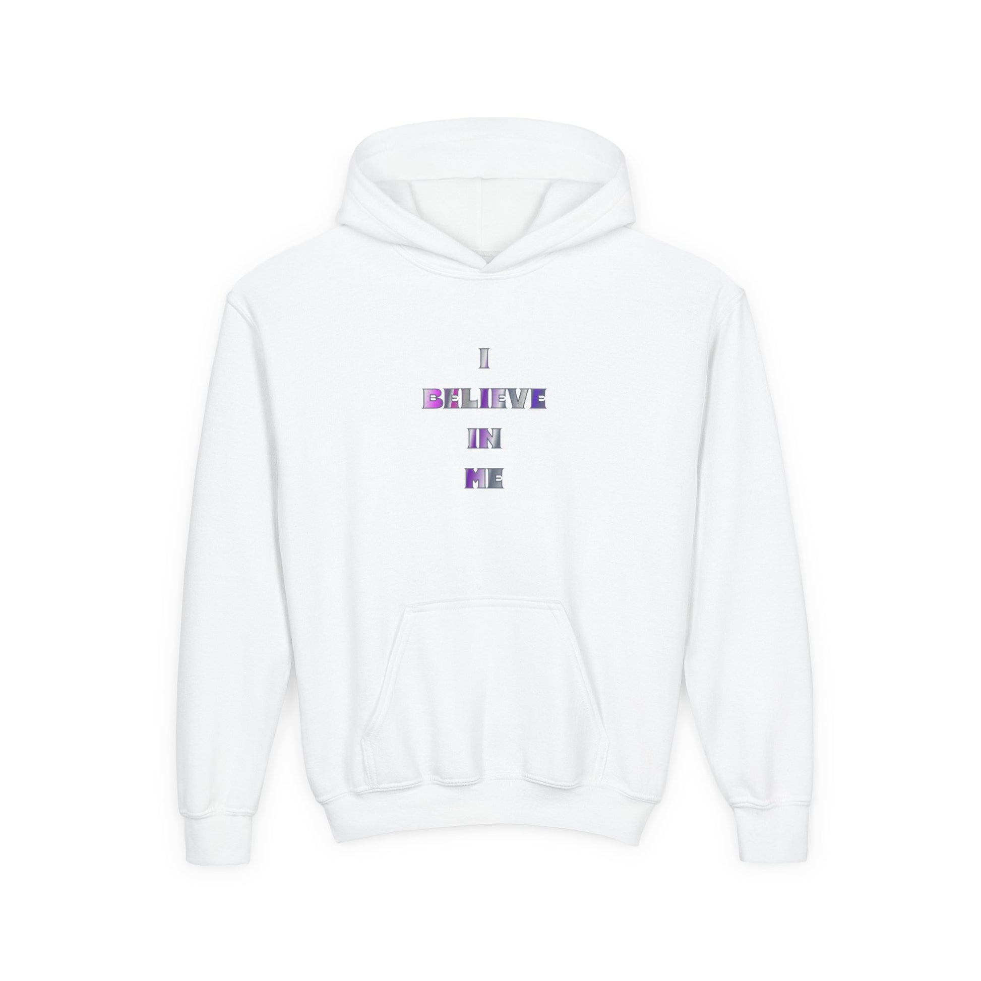 Youth Hoodie — 'I Believe in Me' Colorful Wolf Graphic Kids Sweatshirt - Estrella & The Stars