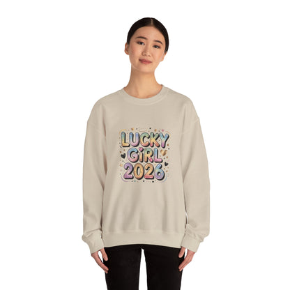 Lucky Girl 2026 Crewneck | manifest luck, 2026 lucky charms - Estrella & The Stars