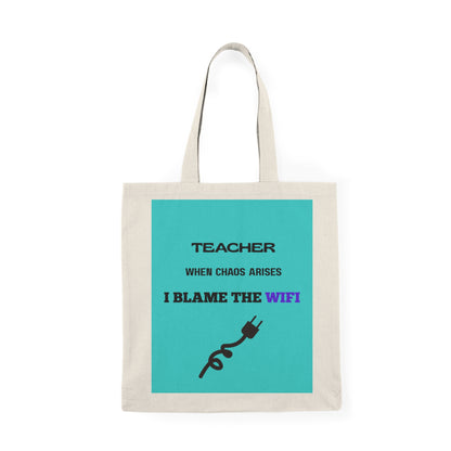 WiFi Blamed Teacher Tote Bag - Eco-Friendly Gift for Teachers & Classroom, Cute Accessory - Estrella & The Stars