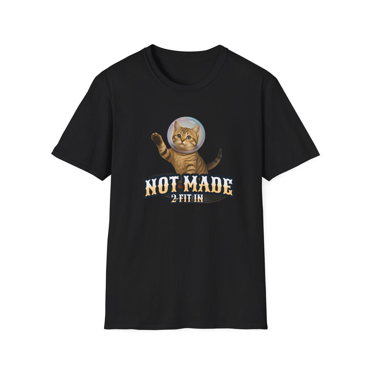 Cat Astronaut T-Shirt — "Not Made 2 Fit In" Retro Space Cat Tee - Estrella & The Stars
