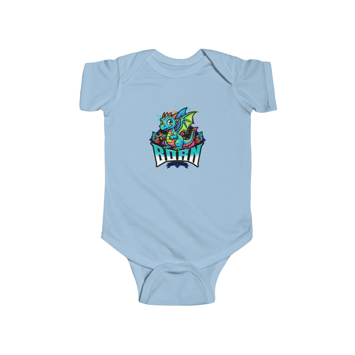 Dragon Rider Infant Bodysuit – Colorful Baby Onesie with Playful Dragon Graphic - Estrella & The Stars
