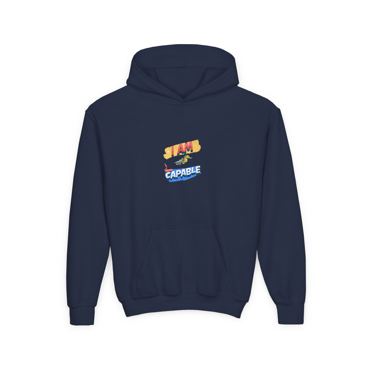 Kids' Colorful Inspirational Hoodie - 'I Am Capable' Youth Sweatshirt - Estrella & The Stars
