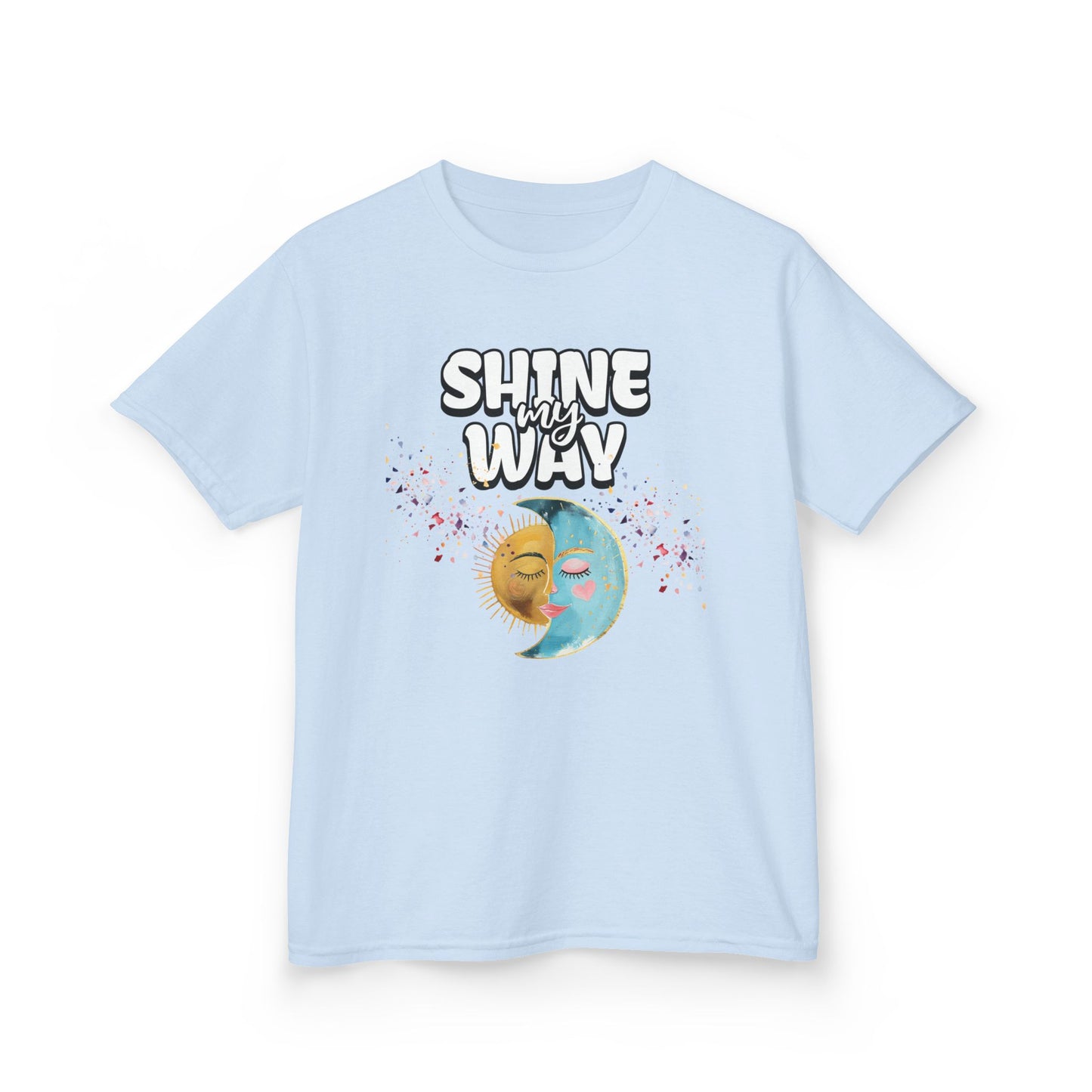 Kids Tee — "Shine Wavy" Moon & Sun Cute Graphic Shirt - Estrella & The Stars