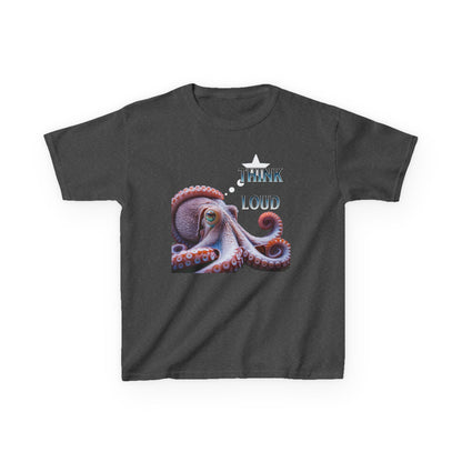Colorful Octopus Kids Tee with Bold "Think Loud" Design - Estrella & The Stars