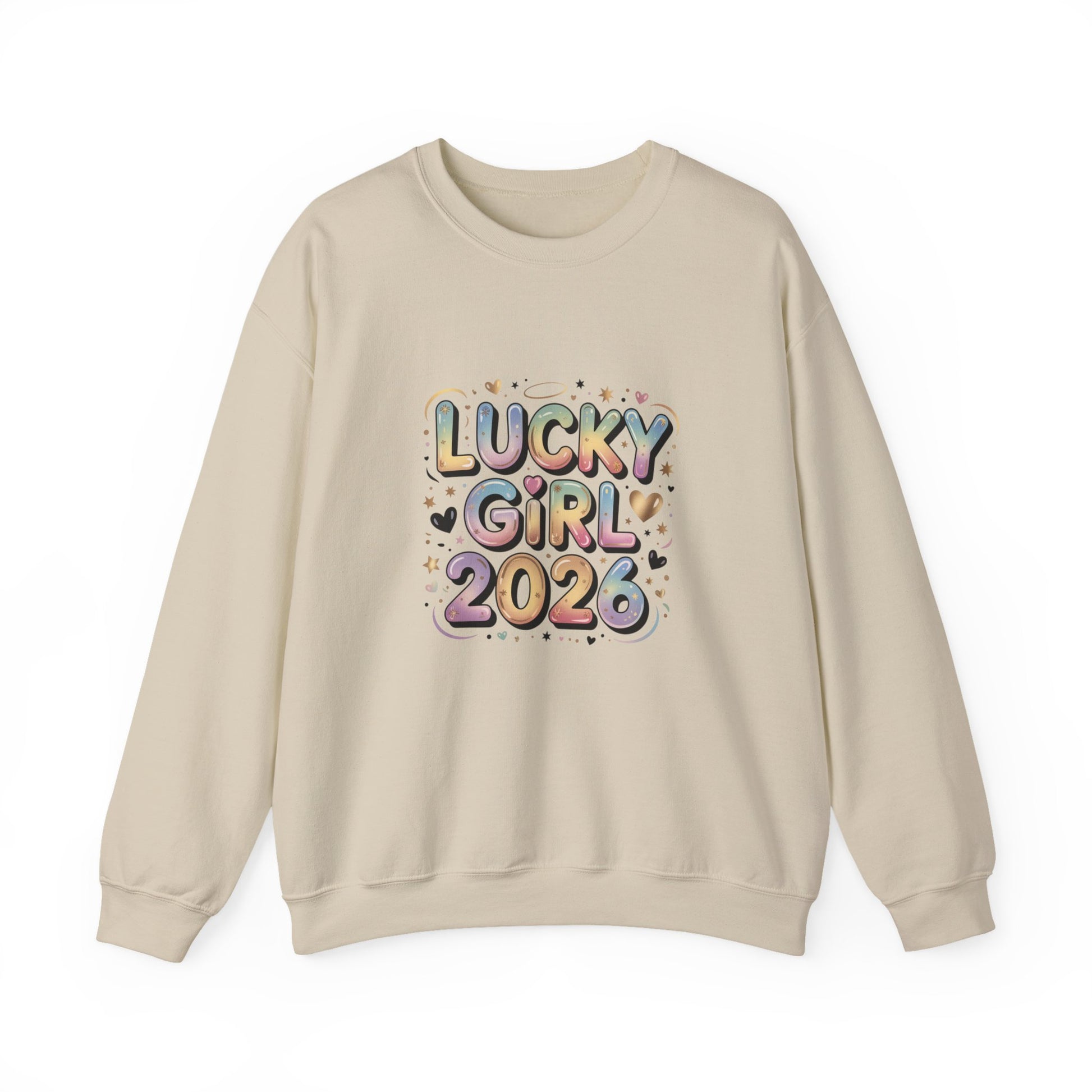 Lucky Girl 2026 Crewneck | manifest luck, 2026 lucky charms - Estrella & The Stars
