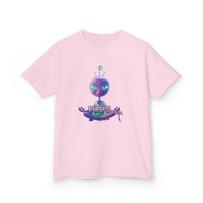 Kids Alien Graphic Tee - Cute Purple Alien "Planets" Design - Estrella & The Stars