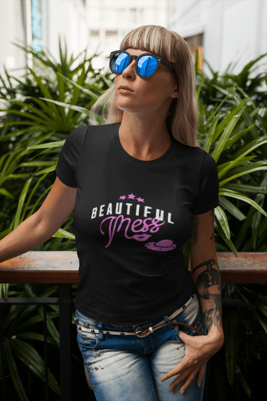 Beautiful Mess T-Shirt — Cute Pink Script Graphic Tee - Estrella & The Stars