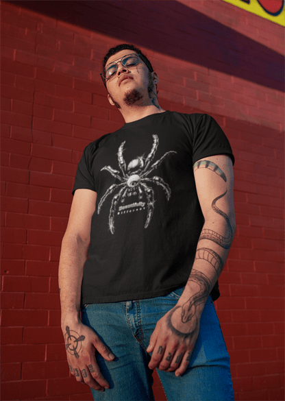Spider Graphic T-Shirt — Black Skull Spider Illustration Tee - Estrella & The Stars