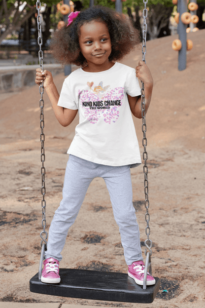 Kids Tee — "Kind Kids Change The World" Floral Unicorn Graphic - Estrella & The Stars