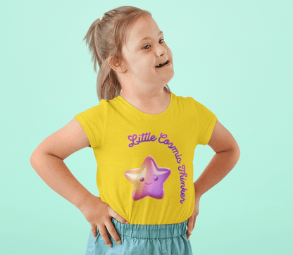 Kids Tee — "Little Cosmic Thinker" Star Graphic - Estrella & The Stars