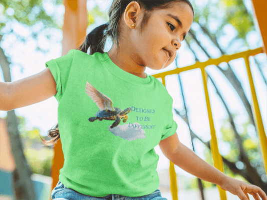 Kids Tee — "Designed To Be Different" Flying Turtle Graphic - Estrella & The Stars