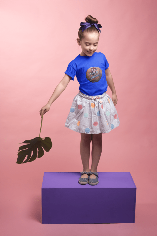 Kids Tee — "Made to Imagine" Galaxy Flower Graphic - Estrella & The Stars