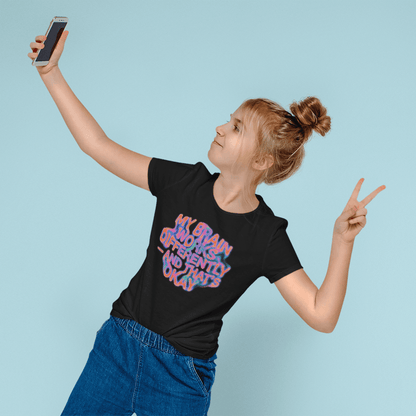 Kids Tee — "My Brain Works Differently and That’s Okay" Positive Neurodiversity Graphic - Estrella & The Stars