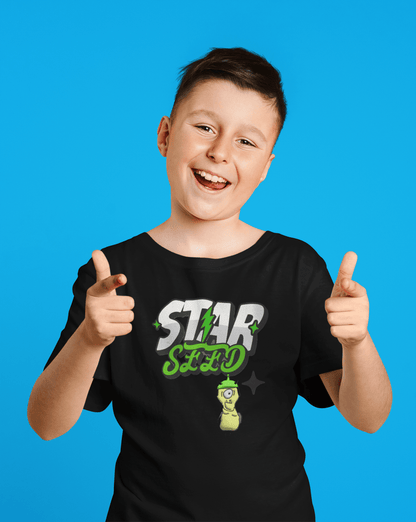 Kids T-Shirt — 'Star Seed' Green Alien Graphic Tee for Kids - Estrella & The Stars