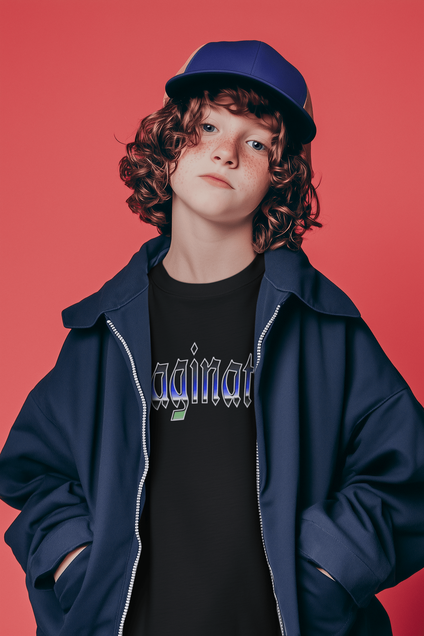 Imagination Kids T‑Shirt — Colorful Wavy Text Tee for Creative Kids - Estrella & The Stars