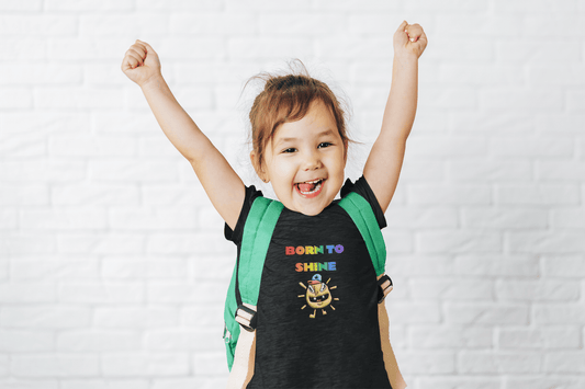 Infant Tee — "Born to Shine" Rainbow Emoji Baby Shirt - Estrella & The Stars