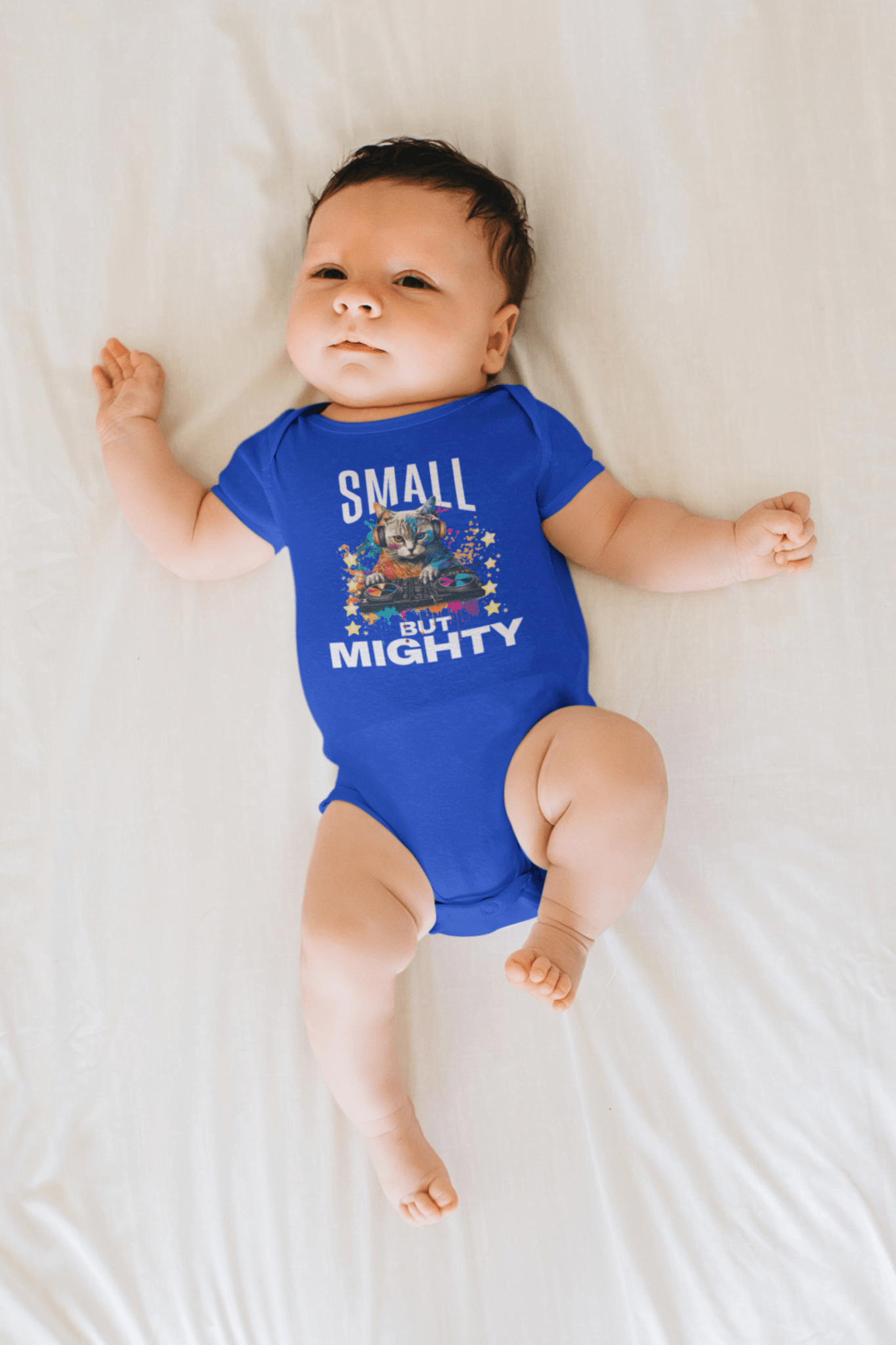 Infant Bodysuit "Small But Mighty" — Cute Baby Onesie, Newborn Gift - Estrella & The Stars