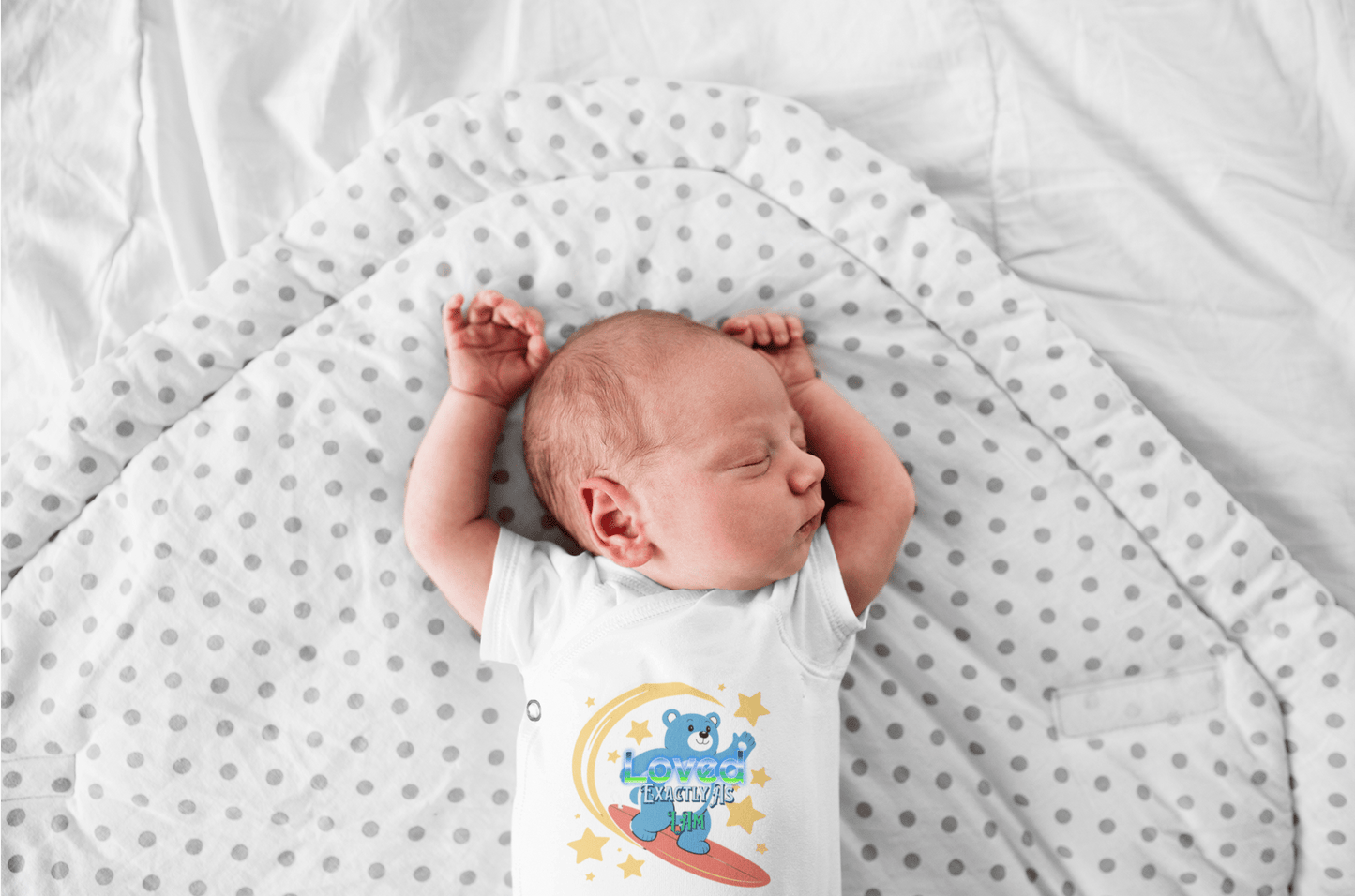 Baby Bodysuit - Surfing Bear "Adventure" Cute Infant Onesie - Estrella & The Stars