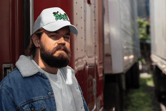 Retro Trucker Hat - 'Beach' Neon Graffiti Mesh Cap - Estrella & The Stars