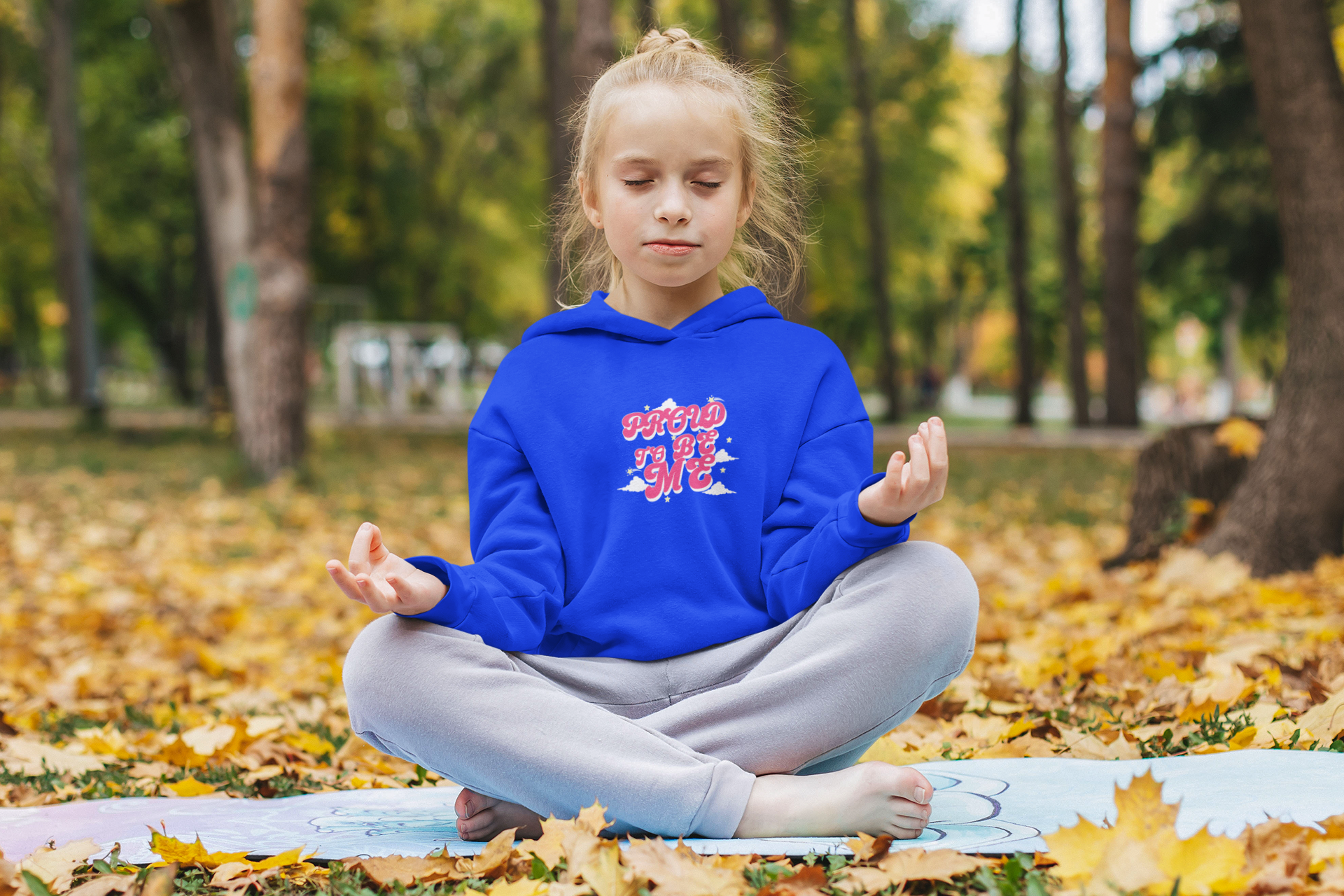 Youth Hoodie - "Proud of Me" Pink Retro Script Kids Pullover - Estrella & The Stars
