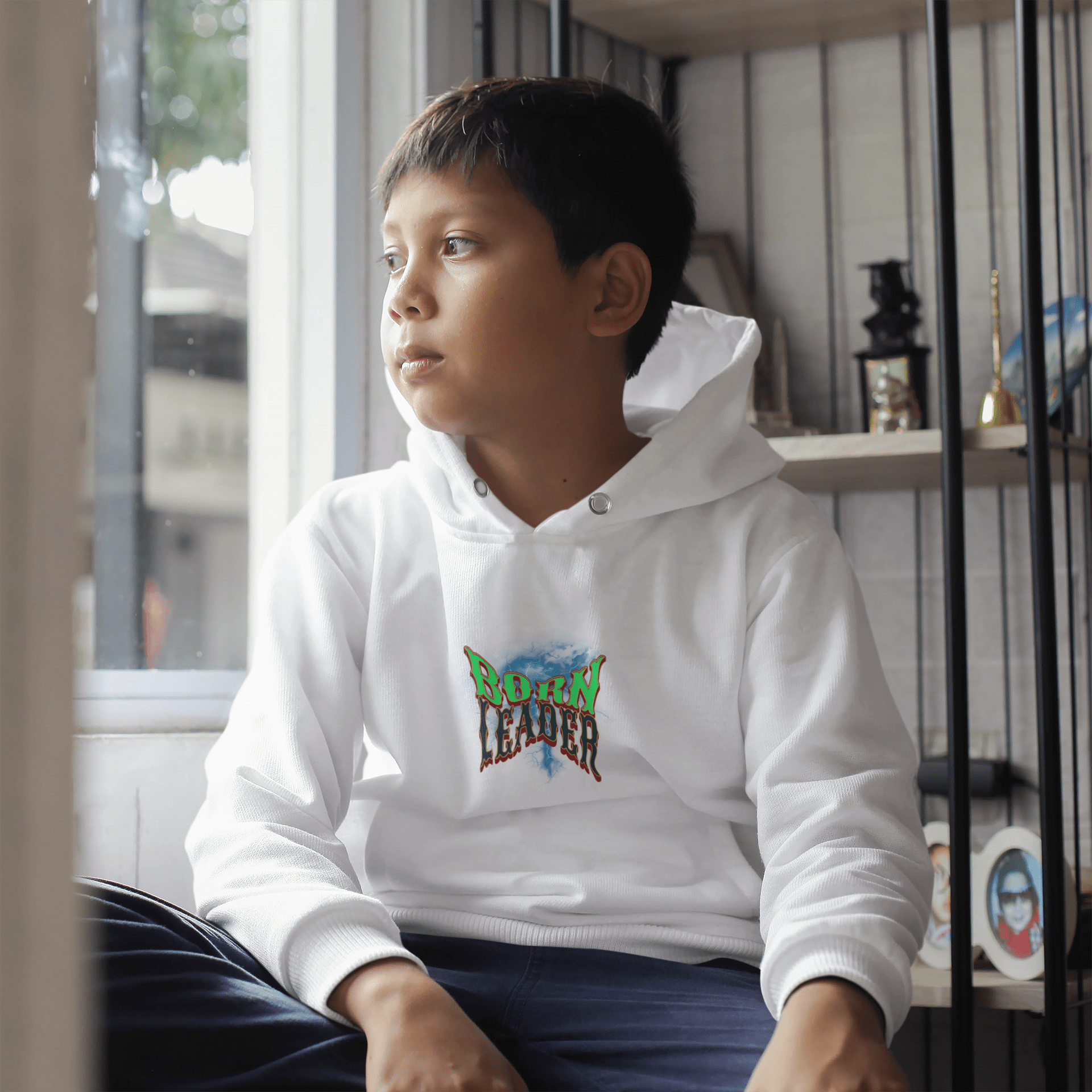 Bold 'Born Leader' Hoodie for Youth - Graphic Pullover - Estrella & The Stars