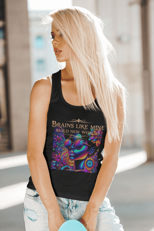 Brains Like Mine Change The World-Women's Ideal Racerback Tank - Estrella & The Stars
