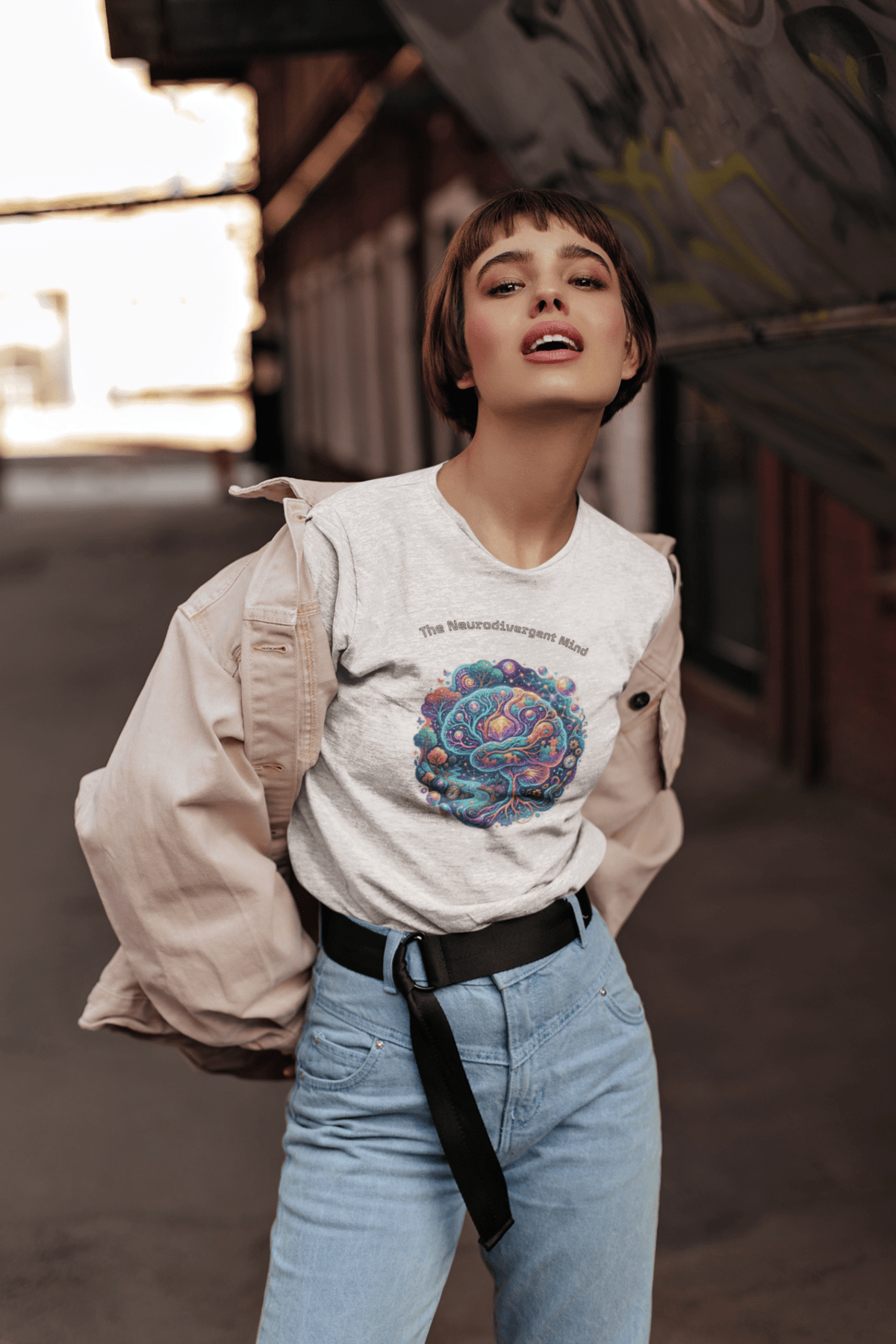 T-Shirt — "The Neurodivergent Mind" Colorful Psychedelic Brain Tee - Estrella & The Stars