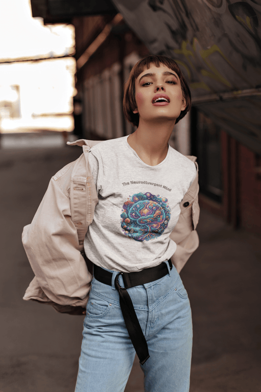 T-Shirt — "The Neurodivergent Mind" Colorful Psychedelic Brain Tee - Estrella & The Stars