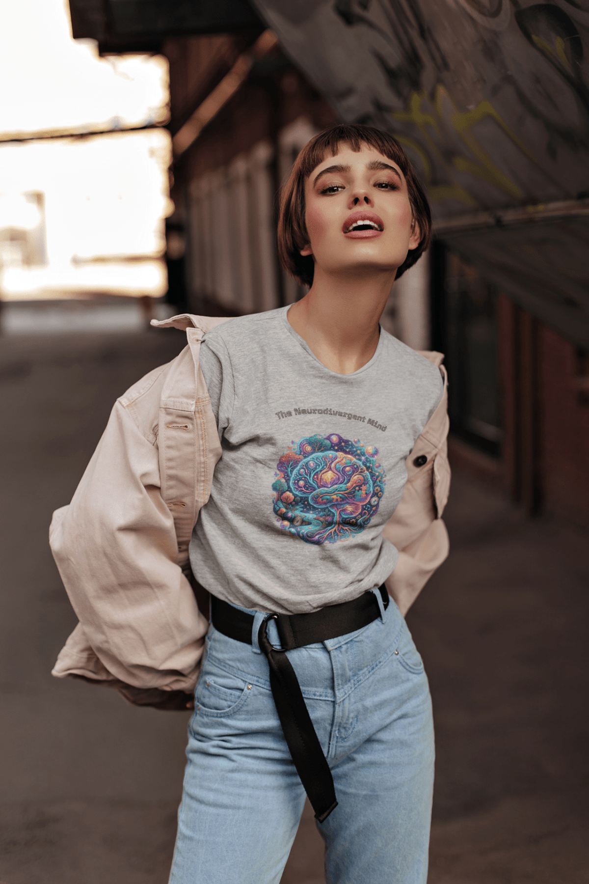 T-Shirt — "The Neurodivergent Mind" Colorful Psychedelic Brain Tee - Estrella & The Stars