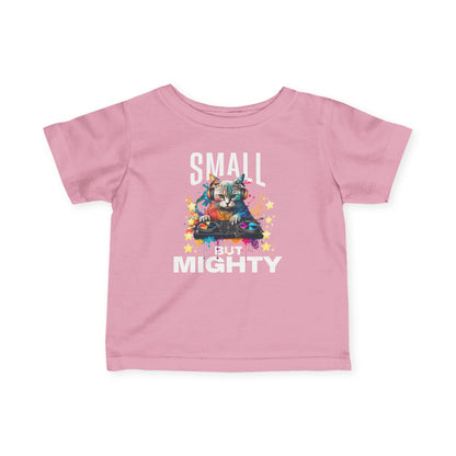 Infant Tee — "Small but Mighty" Colorful Puppy Graphic Baby Shirt - Estrella & The Stars