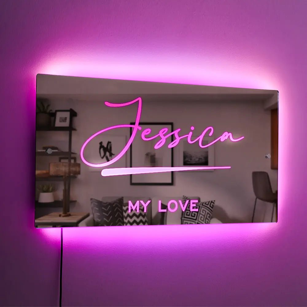 Personalised Name Mirror - Light Up Mirror - Estrella & The Stars