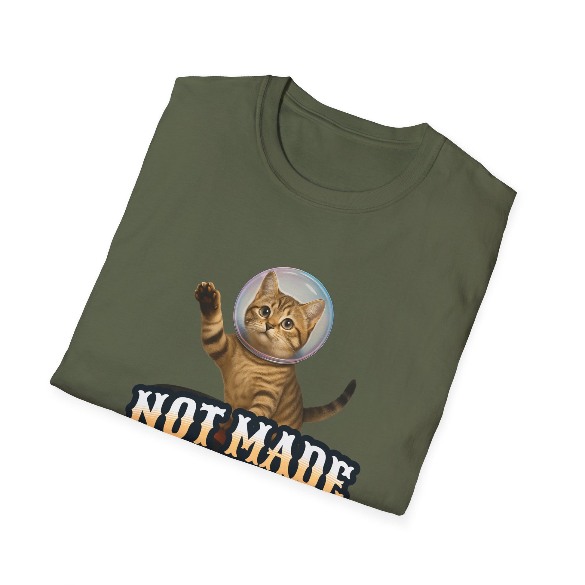 Cat Astronaut T-Shirt — "Not Made 2 Fit In" Retro Space Cat Tee - Estrella & The Stars