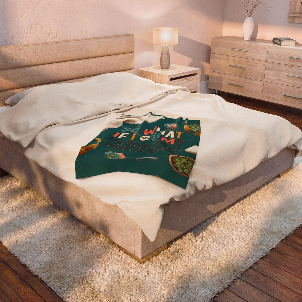 Plush Blanket — “So What If I Stim? My Body Knows What It Needs” Sensory Comfort Throw - Estrella & The Stars