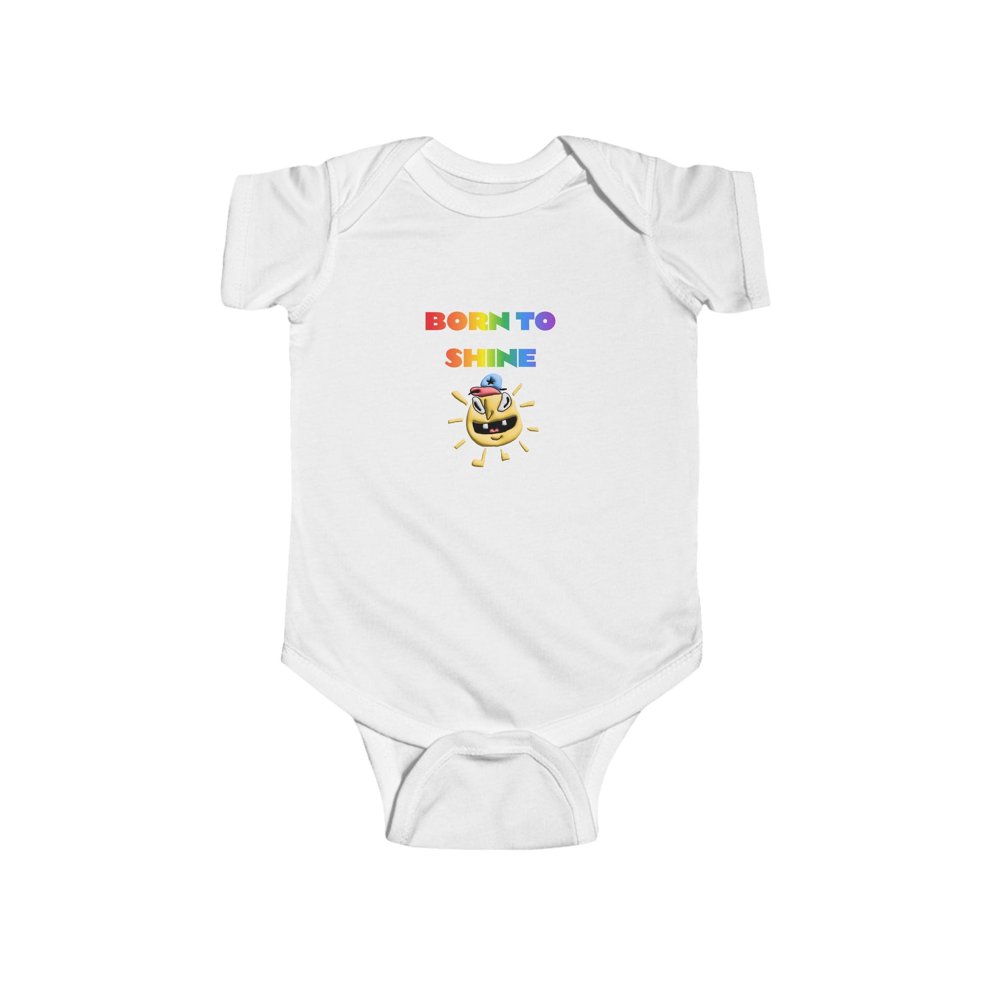 Infant Bodysuit — "Born to Shine" Rainbow Sun Baby Onesie - Estrella & The Stars