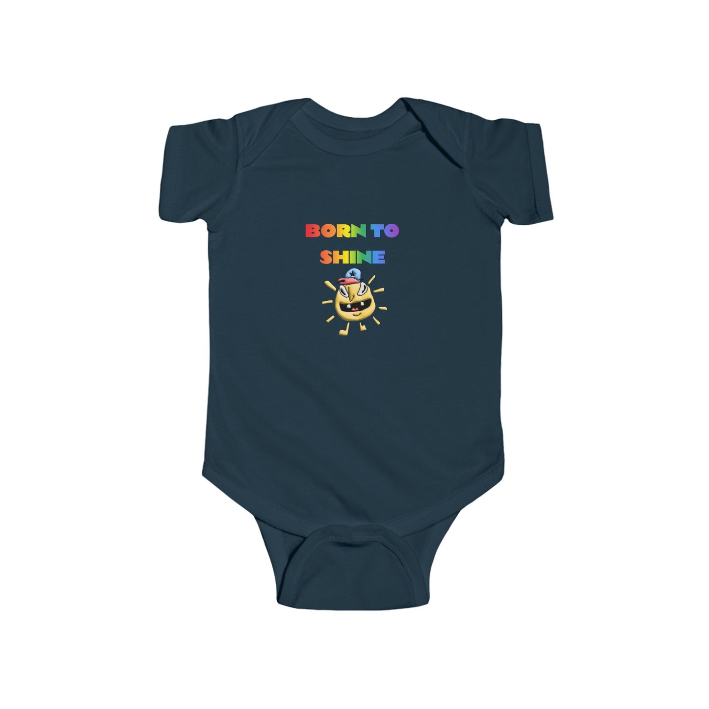 Infant Bodysuit — "Born to Shine" Rainbow Sun Baby Onesie - Estrella & The Stars