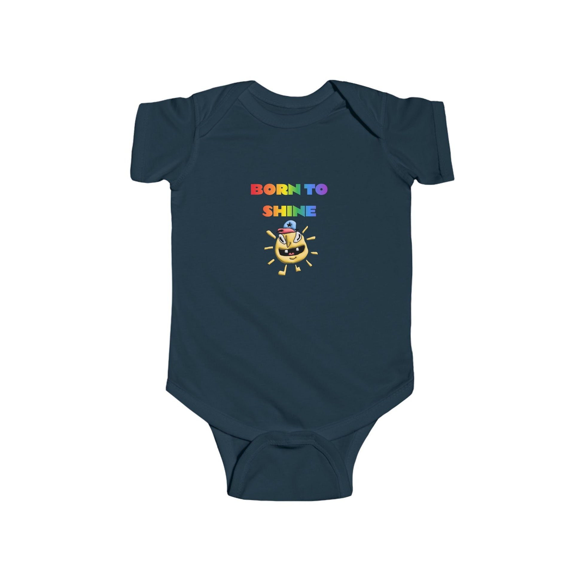 Infant Bodysuit — "Born to Shine" Rainbow Sun Baby Onesie - Estrella & The Stars
