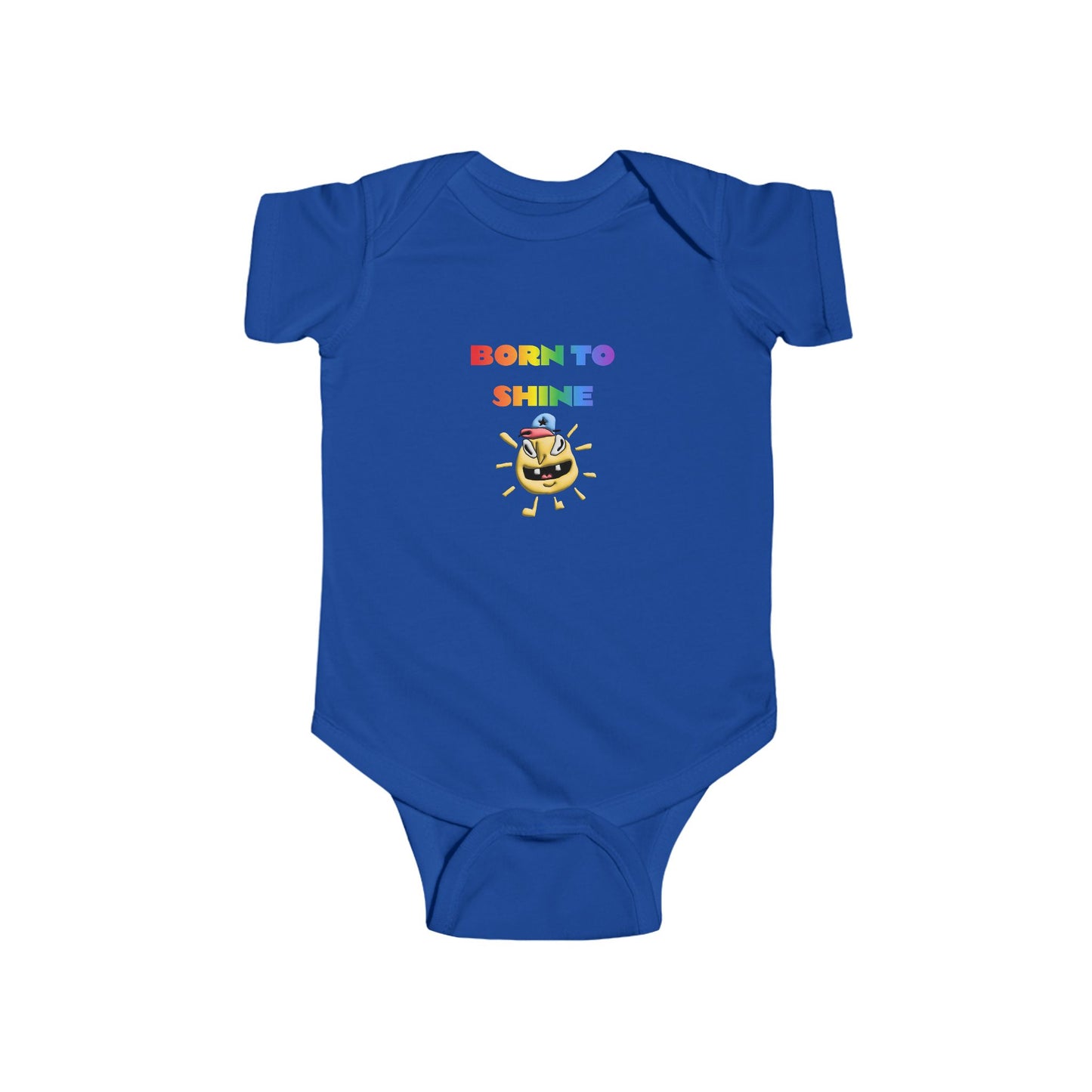 Infant Bodysuit — "Born to Shine" Rainbow Sun Baby Onesie - Estrella & The Stars