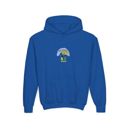 Youth Hoodie - 'Small But MIGHTY' Dino Graphic Kids Hooded Sweatshirt - Estrella & The Stars