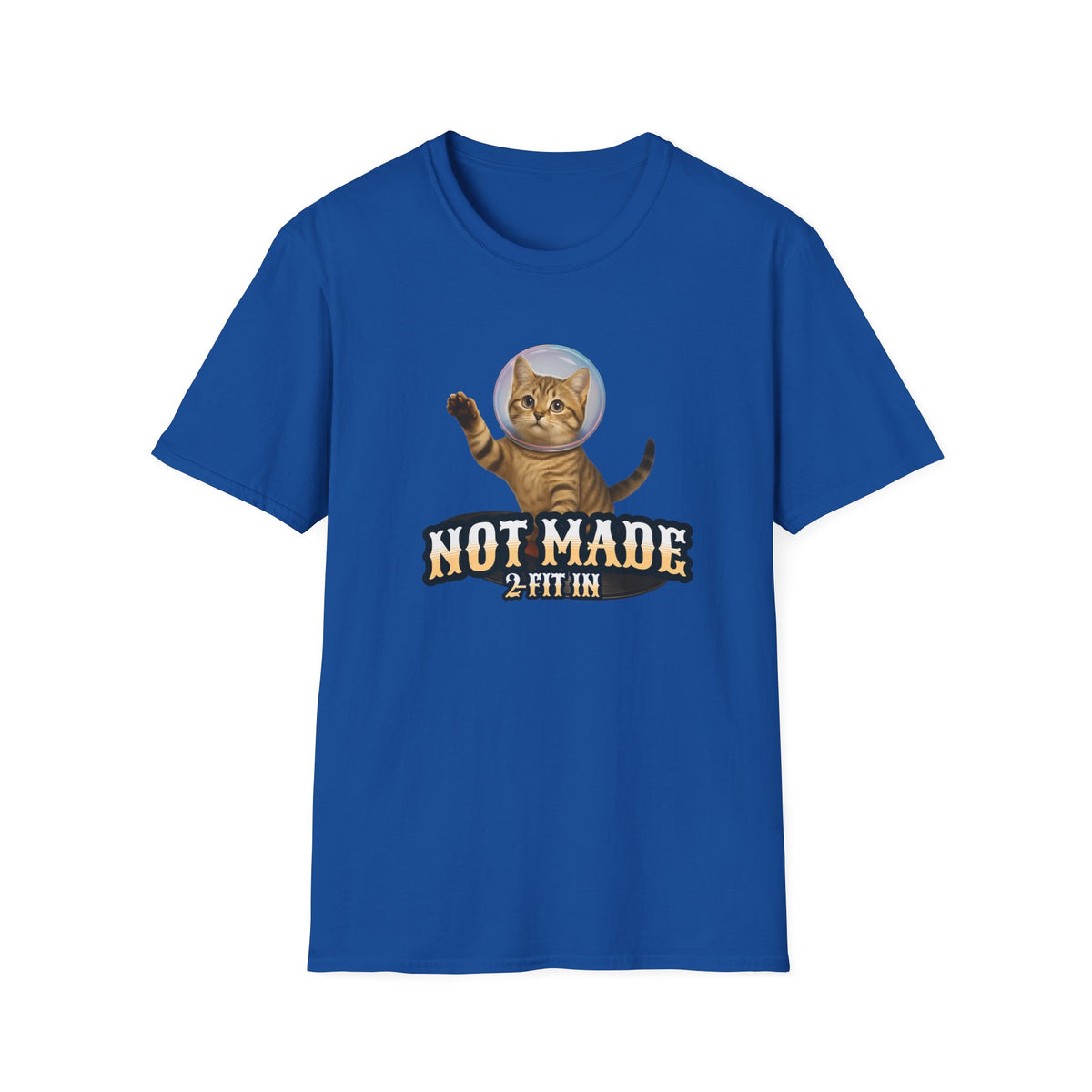 Cat Astronaut T-Shirt — "Not Made 2 Fit In" Retro Space Cat Tee - Estrella & The Stars